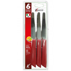 COLTELLI SET6 TAVOLA ROSSO CM.11 (12pz)